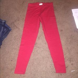 Red plus size leggings